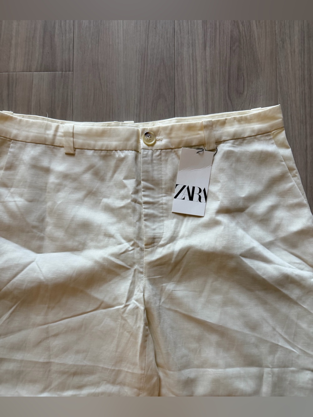 Zara Cream Tailored Wide Leg Trousers NWT - Picture 2 of 5
